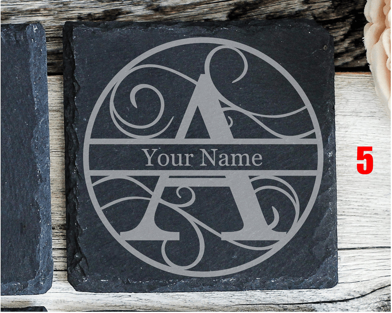 Monogram Slate Coaster