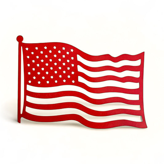 Metal American Flag Waving in the Breeze