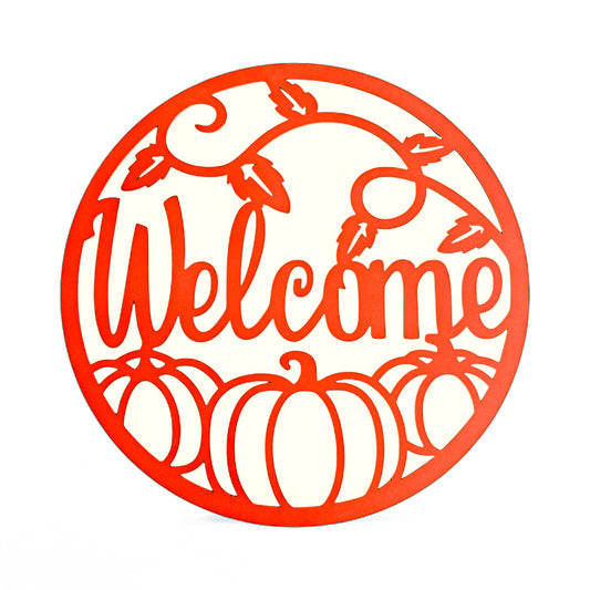 Metal Fall Welcome Sign