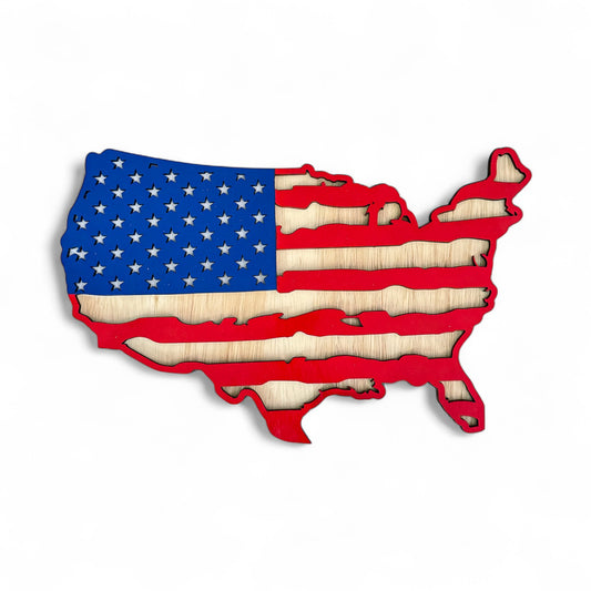 USA Flag Map Sign