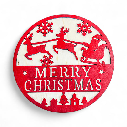 Santa and His Reindeer Sign