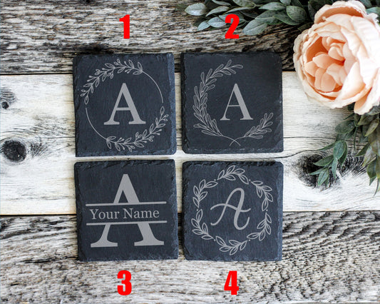 Monogram Slate Coaster